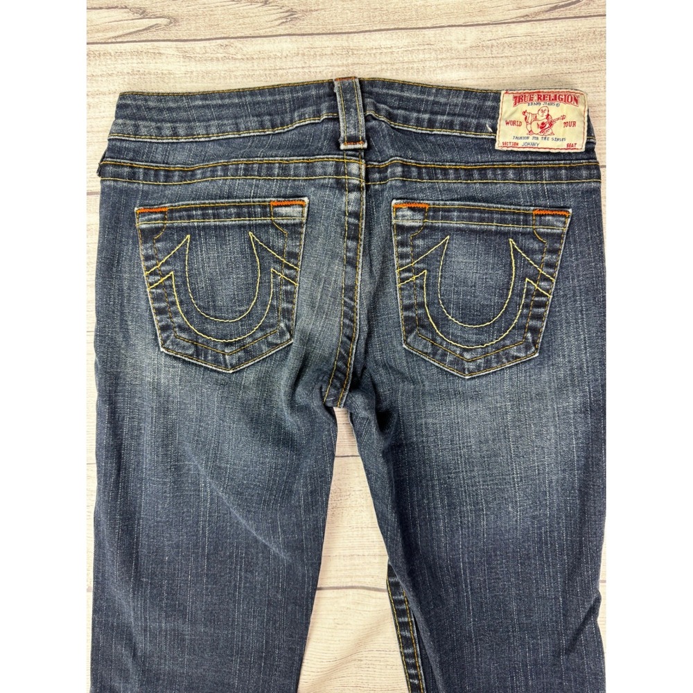 True Religion Womens Low Rise Bootcut Jeans Dark Wash Blue Size 29 Made in USA - Picture 11 of 11